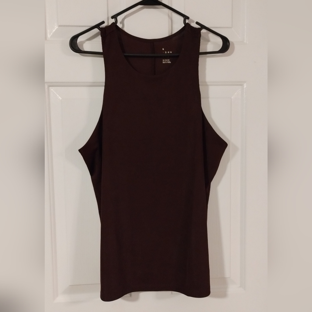 Brown a.new.day Ribbed Tank Top Chocolate